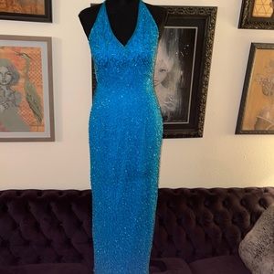 Vintage Cachè beaded floor length gown